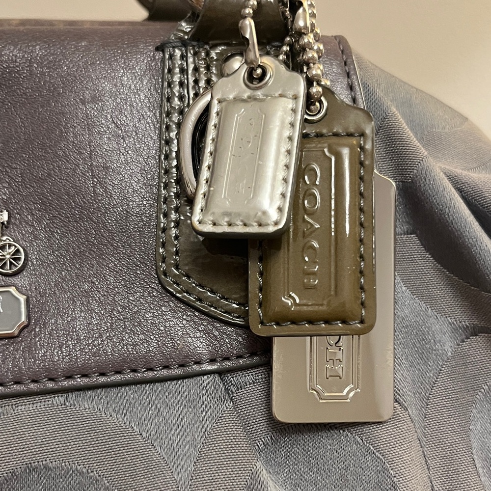 Coach Madison Op Art Dark Grey Sabrina Satchel - Picture 3 of 16
